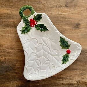 Vintage Lefton Holly Berry Christmas Bell Dish